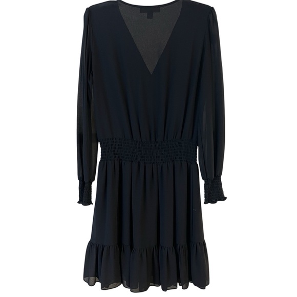 Michael Kors Black Long Sleeve Ruffle Faux Wrap Dress - Picture 7 of 7